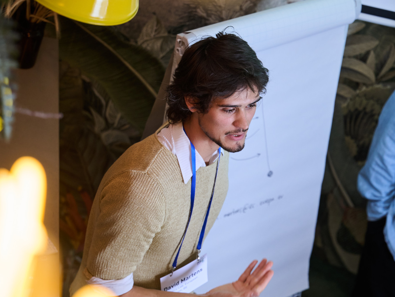 speaker presenting a project