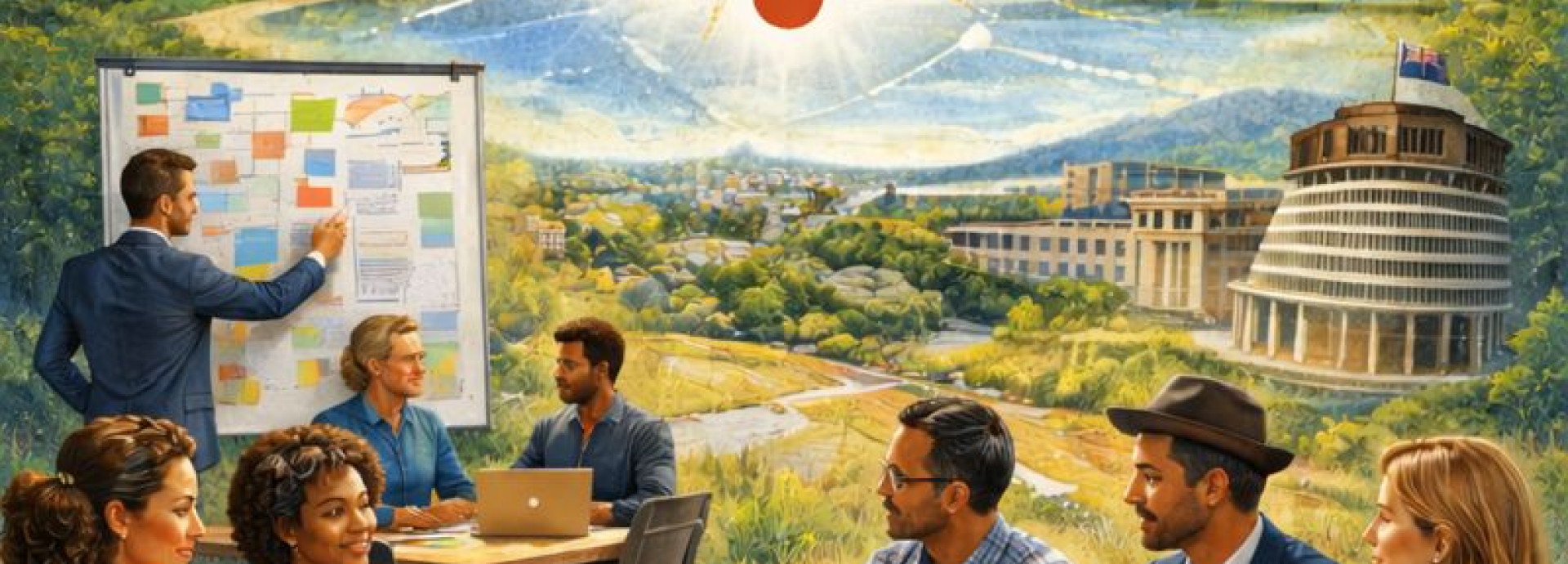 AI Image of people brainstorming at table