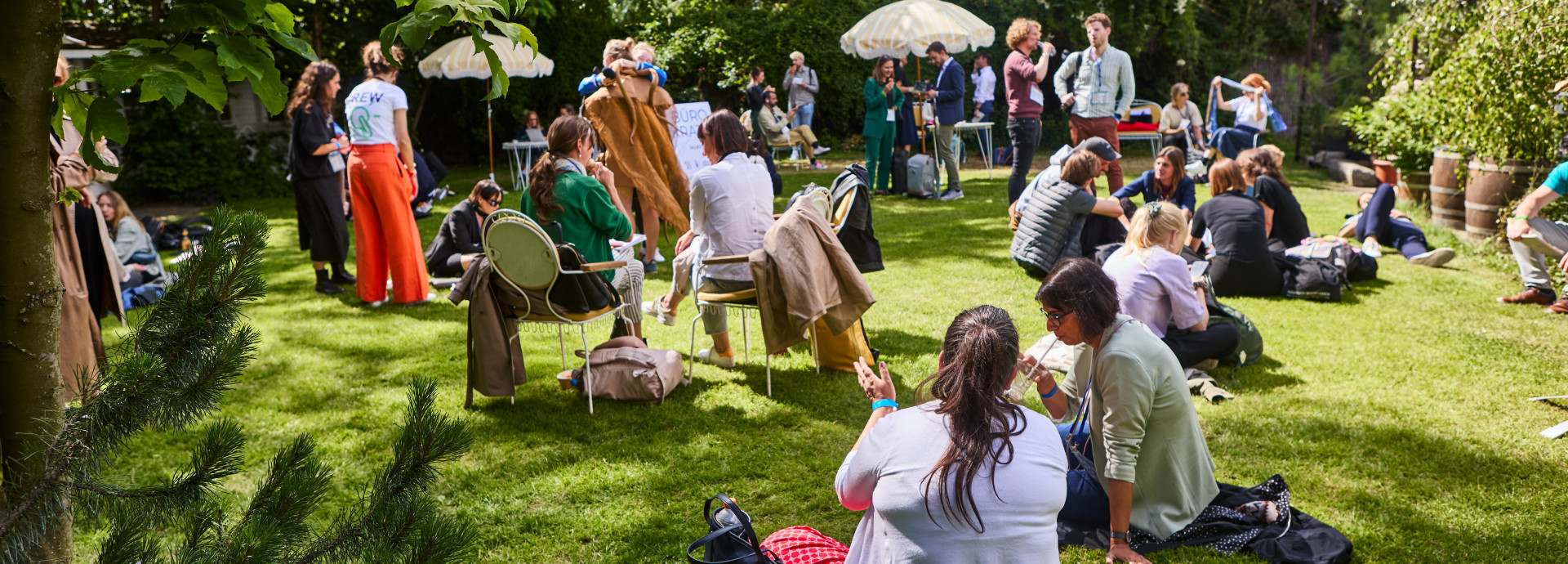 people at the festival outside area