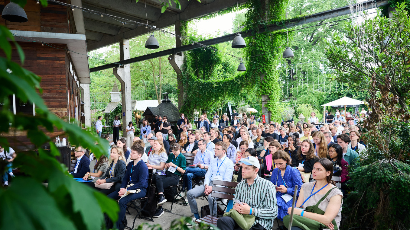 guests at the connection stage sitting outside